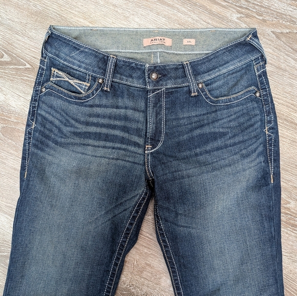 Ariat R.E.A.L. Mid Rise Bootcut Rosey Whipstitch Jeans Lakeshore Size 32 Long - Picture 4 of 14